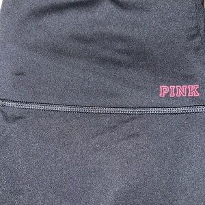 VICTORIAS SECRET PINK ULTIMATE “UMASS MINUTEMEN” Black Athletic/Mesh Leggings